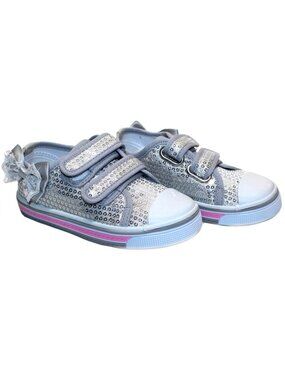 Canvas Sneakers Shoes for Toddler Girls Strap Soft Comfortable Easy Walk Size 8